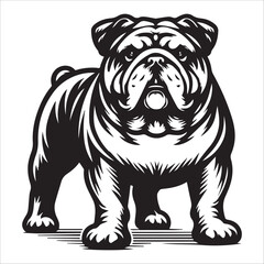 Bulldog, vector illustration, silhouette