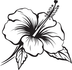 Hibiscus Emblem Design Abstract Floral Artistry Tropical Hibiscus Icon Serene Symbolic Imagery