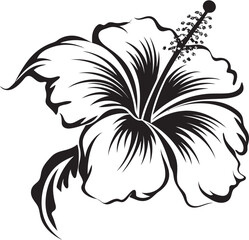 Tropical Hibiscus Fusion Serene Graphic Formulation Exotic Hibiscus Symbolism Artistic Logo Design