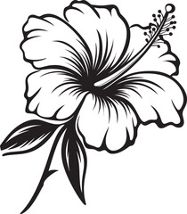 Tropical Hibiscus Essence Symbolic Logo Design Hibiscus and Fern Harmony Creative Logo Creation