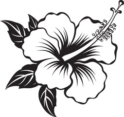 Hibiscus Bloom Harmony Minimalist Design Vision Leafy Hibiscus Greenery Sleek Graphic Evolution