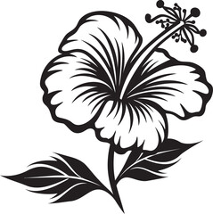 Colorful Hibiscus Flora Contemporary Logo Artistry Hibiscus Leaf Symbol Minimalist Iconic Imagery