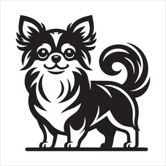 Chihuahua dog, vector illustration, silhouette