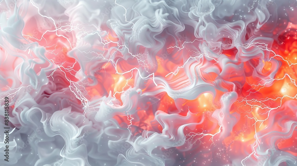 Poster The background of this image is transparent and has black storm clouds with lightning and smoke.