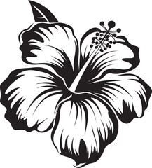 Hibiscus Emblem Design Abstract Floral Artistry Tropical Hibiscus Delight Serene Iconic Imagery