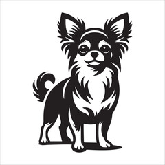 Chihuahua dog, vector illustration, silhouette