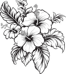 Botanical Hibiscus Art Artistic Emblem Hibiscus Blossom Harmony Symbolic Element