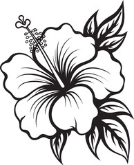 Hibiscus Emblem Design Abstract Art Tropical Hibiscus Delight Serene Imagery