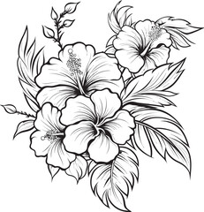 Exotic Hibiscus Design Vibrant Creation Botanical Hibiscus Art Artistic Emblem