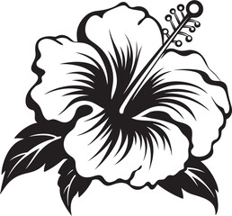 Hibiscus Flower Emblem Abstract Design Concept Tropical Hibiscus Delight Serene Iconic Imagery