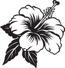 Leafy Hibiscus Greenery Sleek Graphic Evolution Hibiscus Blossom Vector Creative Logo Vision