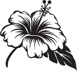 Colorful Hibiscus Flora Contemporary Logo Artistry Hibiscus Leaf Icon Minimalist Iconic Imagery