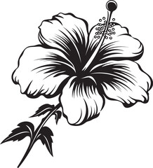 Hibiscus and Palm Leaf Fusion Symbolic Icon Design Hibiscus Bloom Essence Minimalist Icon Integration