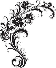 Victorian Corner Ornament Nostalgic Iconography Vintage Floral Corner Elegance in Design