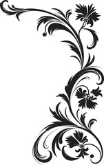 Antique Floral Corner Symbol Cultural Heritage Vintage Botanical Detail Artistic Legacy