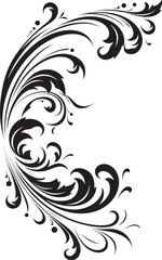 Fototapeta premium Classic Vintage Floral Corner Iconic Emblem Antique Style Corner Illustration Vintage Elegance