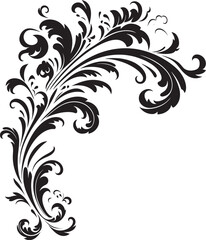 Vintage Botanical Detail Iconic Representation Floral Corner Frame Traditional Craftsmanship