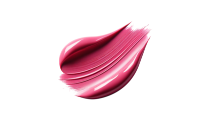  pink lipstick smudge isolated on the transparent background.