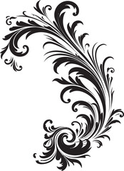 Antique Botanical Corner Nostalgic Design Element Retro Style Floral Corner Decorative Iconography