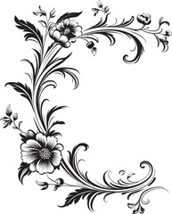 Ornate Victorian Corner Pattern Classic Flourish Classic Vintage Corner Illustration Elegant Craft