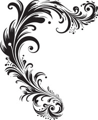 Vintage Floral Detail Elegant Corner Art Victorian Corner Ornament Retro Graphic Design