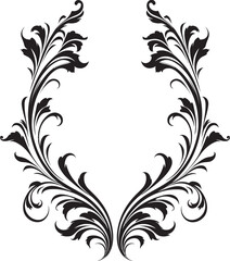 Floral Corner Emblem Traditional Flourish Ornate Victorian Corner Pattern Retro Sophistication