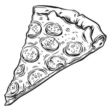 recommend clip art: Pizza drawing style vector illustration 