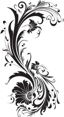 Delicate Floral Corner Pattern Graceful Vintage Touch Vintage Style Floral Corner Timeless Artisan Craft