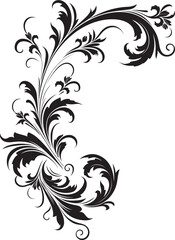 Elegant Corner Floral Ornament Traditionally Enchanting Delicate Floral Corner Pattern Graceful Vintage Touch