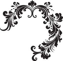 Vintage Decorative Element Floral Elegance Revived Elegant Retro Corner Floral Iconic Expression in Design