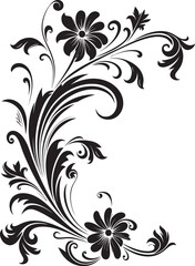 Elegant Retro Corner Floral Iconic Expression in Design Ornate Victorian Floral Corner Exquisite Artistic Flourish