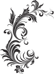 Antique Botanical Corner Symbolizing bygone Eras Retro Style Floral Corner Design with Enduring Character