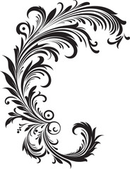 Antique Floral Corner Symbol Intricacy in Heritage Vintage Botanical Detail Artistry Honoring Tradition