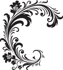 Floral Corner Frame Symbolic Grace in Every Curve Antique Corner Design A testament to historical elegance