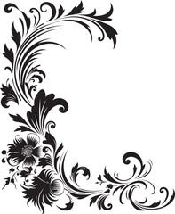 Floral Corner Emblem Timeless Symbol of Artistic Craft Ornate Victorian Corner Pattern Reflecting Classic Artistry