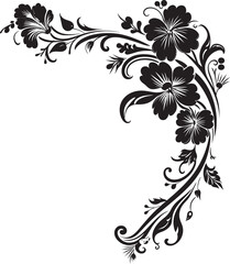 Antique Floral Corner Symbol Reflecting Historical Significance Vintage Botanical Detail Nurturing Artistic Tradition