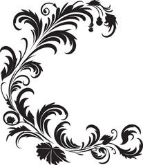 Classic Vintage Floral Corner Resplendent with Iconic Imagery Antique Style Corner Illustration Showcasing Vintage Elegance