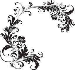 Vintage Style Floral Corner Embracing the Artistry of Yesteryears Floral Corner Emblem A Timeless Icon of Elegance