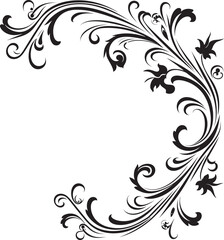 Vintage Botanical Detail Artistic Excellence in Every Petal Elegant Victorian Corner Detail A Testament to Classic Design