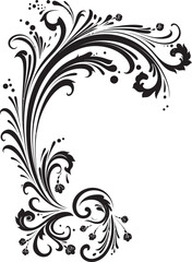 Vintage Floral Corner Timeless Elegance in Design Ornate Floral Corner Element Artistic Beauty Defined
