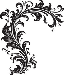 Antique Corner Design Retro Floral Element Vintage Style Floral Corner Timeless Iconography