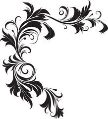 Fototapeta premium Victorian Corner Ornament Classic Sophistication Expressed Antique Floral Corner Symbol Heritage in Intricacy
