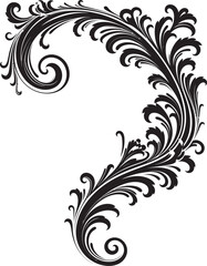 Fototapeta premium Vintage Botanical Detail Artistry with Traditional Flair Retro Floral Corner Emblem Stylish Sophistication Revived