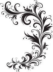 Fototapeta premium Retro Floral Corner Emblem Stylish Sophistication Revived Elegant Victorian Corner Detail Craft in Every Line