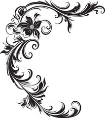 Fototapeta premium Classic Vintage Floral Corner Crafting Beauty of Eras Past Antique Style Corner Illustration Vintage Elegance in Design