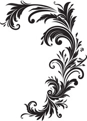 Fototapeta premium Vintage Style Floral Corner Iconic Elegance Restyled Floral Corner Emblem Traditional Symbol of Artistry