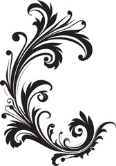 Vintage Botanical Corner Elegant Design Element Retro Floral Corner Emblem Classic Icon