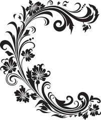 Elegant Victorian Corner Detail Timeless Art Classic Vintage Floral Corner Nostalgic Graphic Design