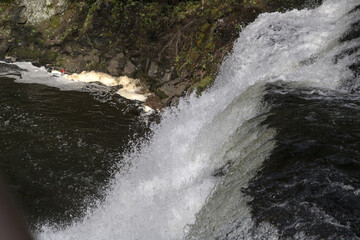 Top view of roaring waterfall in Wadsworth State Park