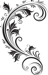 Antique Floral Corner Symbol Cultural Symbol of Art Vintage Botanical Detail Artistry in Natural Forms